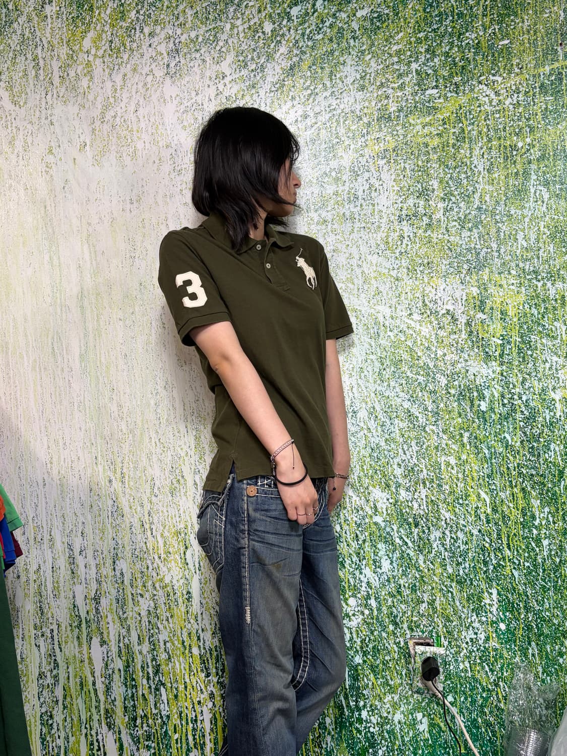 폴로 빅포니 치프키프 올리브 카키 카라 pk 반팔 티셔츠 L 상품이미지6