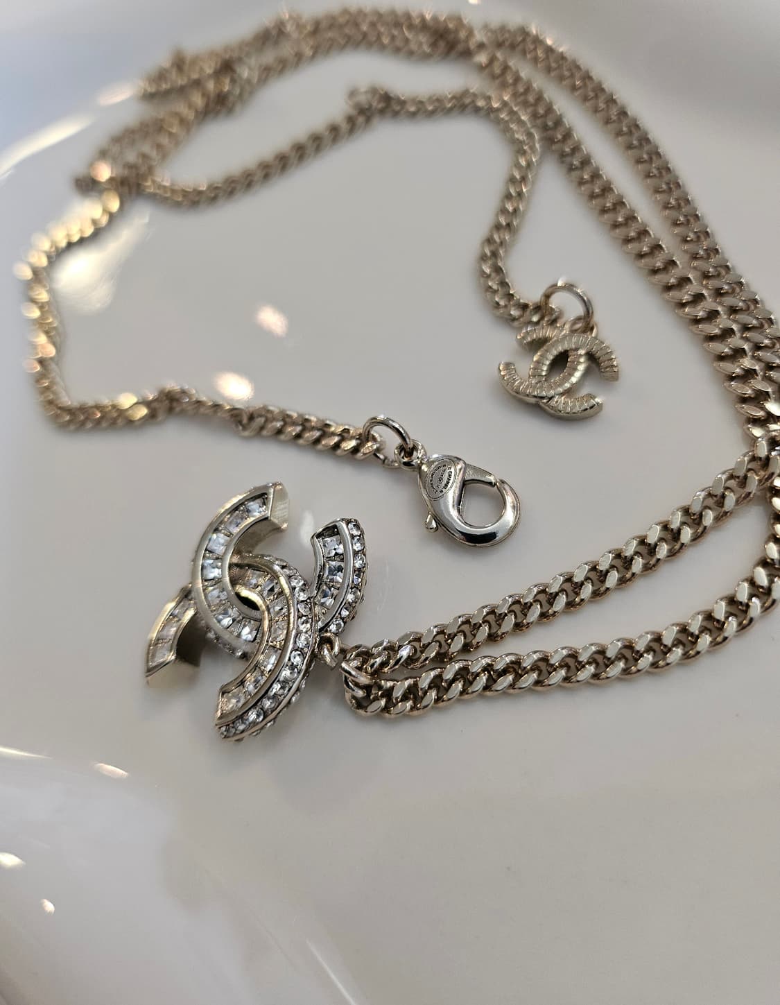 샤넬 올큐빅 꼬임CC 체인 목걸이 샴페인골드 업사이클링 상품이미지5