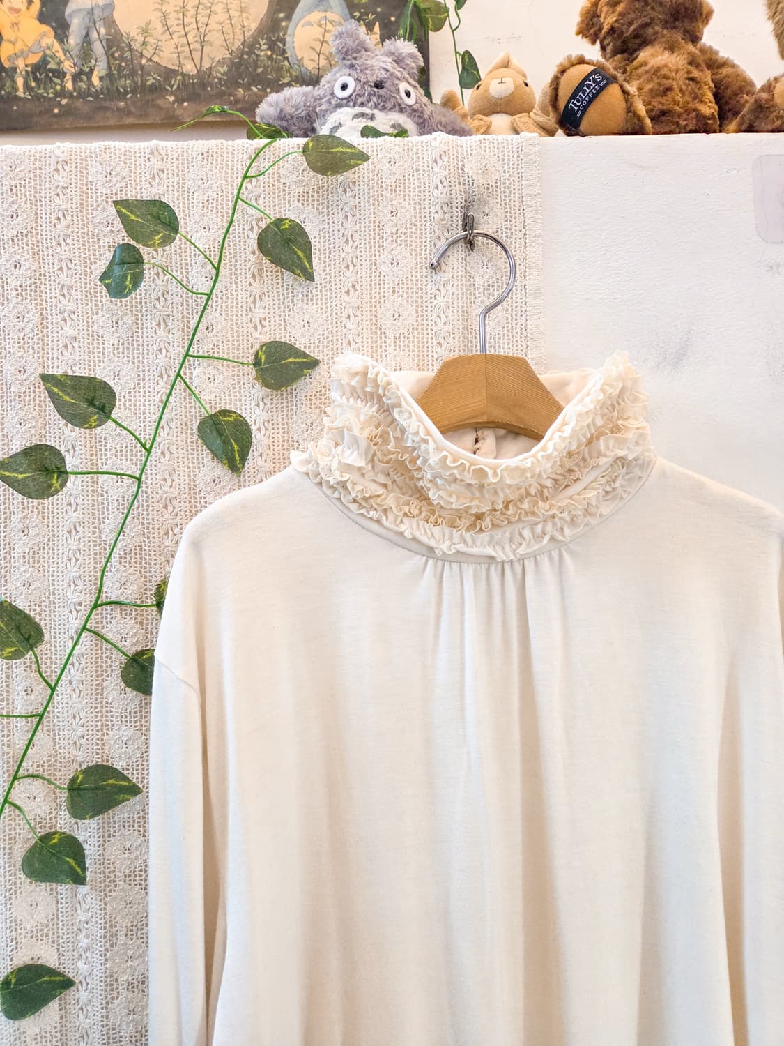 레이스 디테일 목폴라 슬리브 [빅사이즈] 상품이미지2