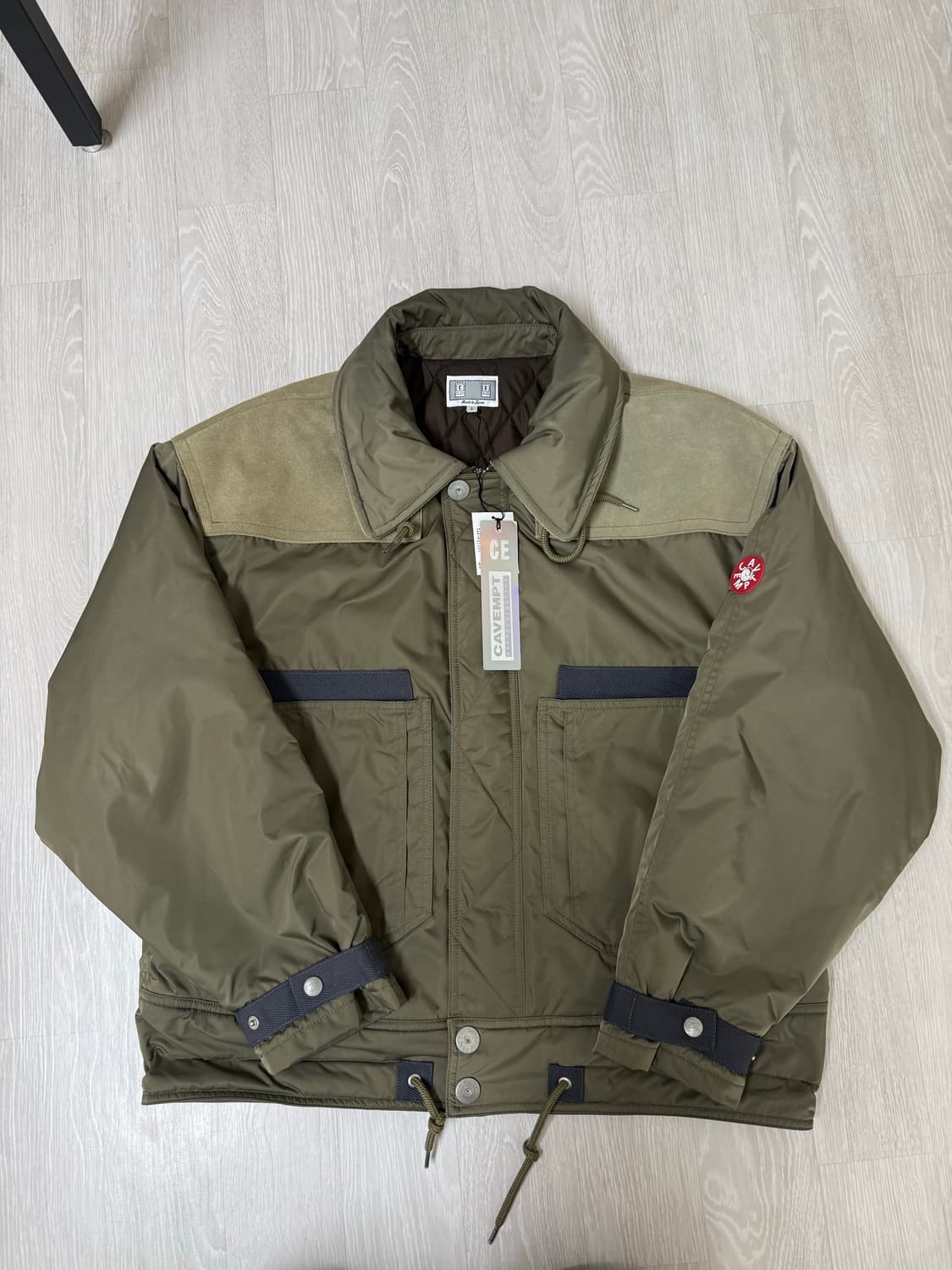 카브엠트 레더 숄더 봄버 자켓 카키 L size 상품이미지3