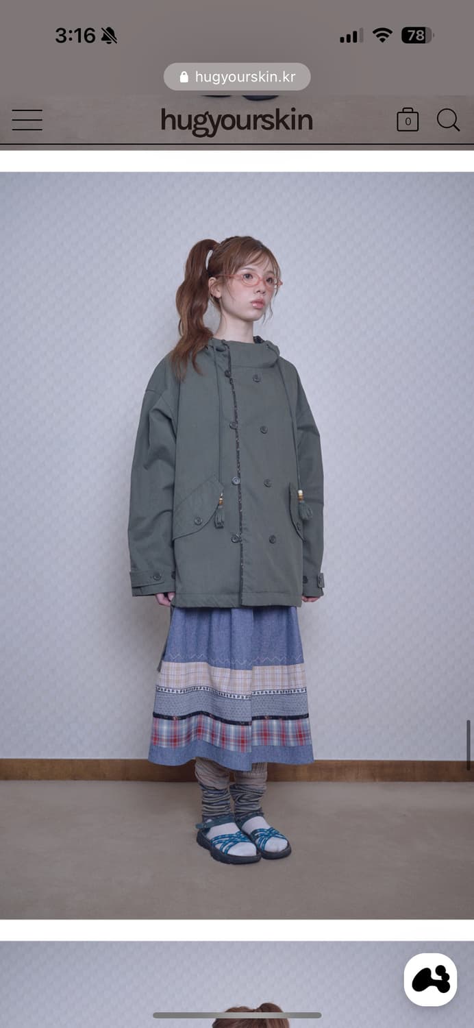 (새상품) 허그유어스킨 워시드 필드 자켓 카키 상품이미지4