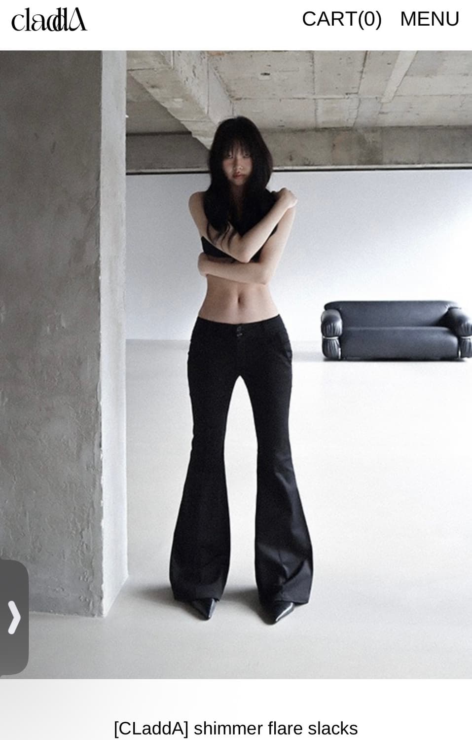 클라따) Shimmer Flare Slacks BK L 상품이미지1