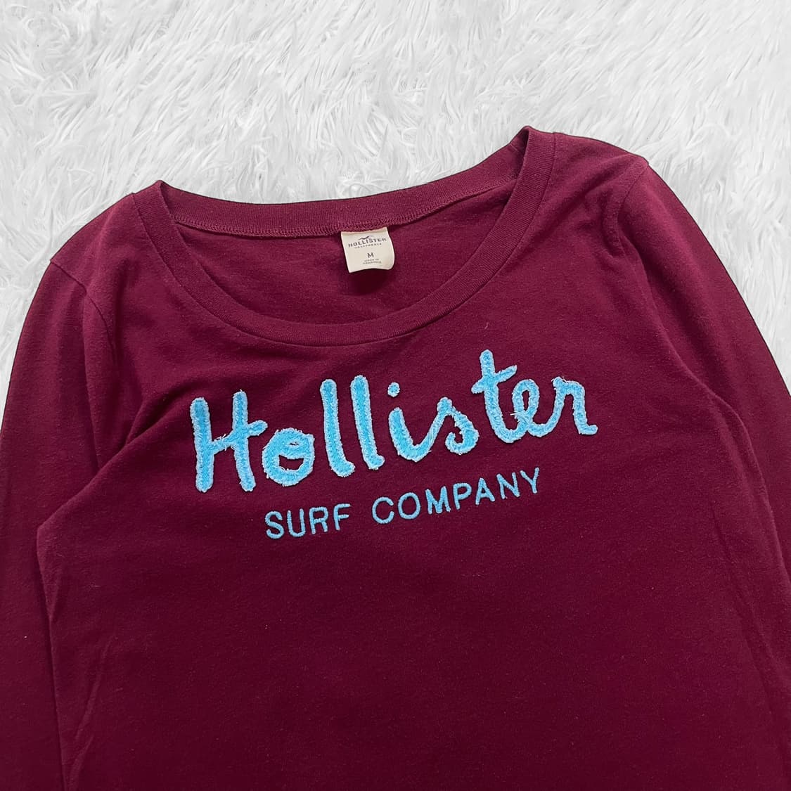 홀리스터 스펠 로고 롱슬리브 버건디 상품이미지3