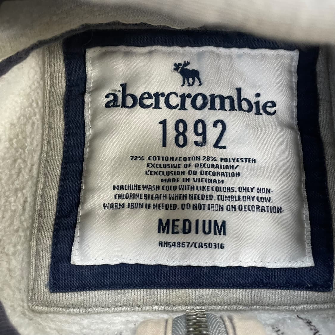 아베크롬비 스펠 로고 후드집업 그레이 상품이미지4