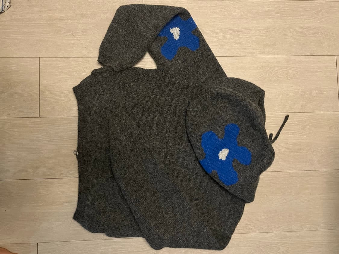 Aeae 데이지 니트 후드집업 그레이 1사이즈 상품이미지4