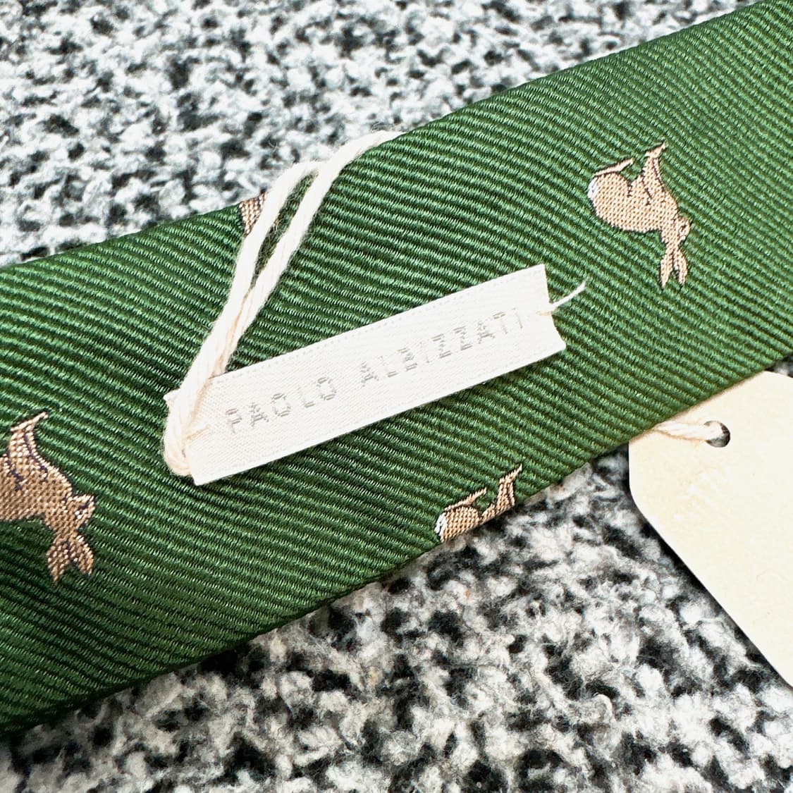 PAOLO ALBIZZATI 남성 그린 자수 실크 링  상품이미지5