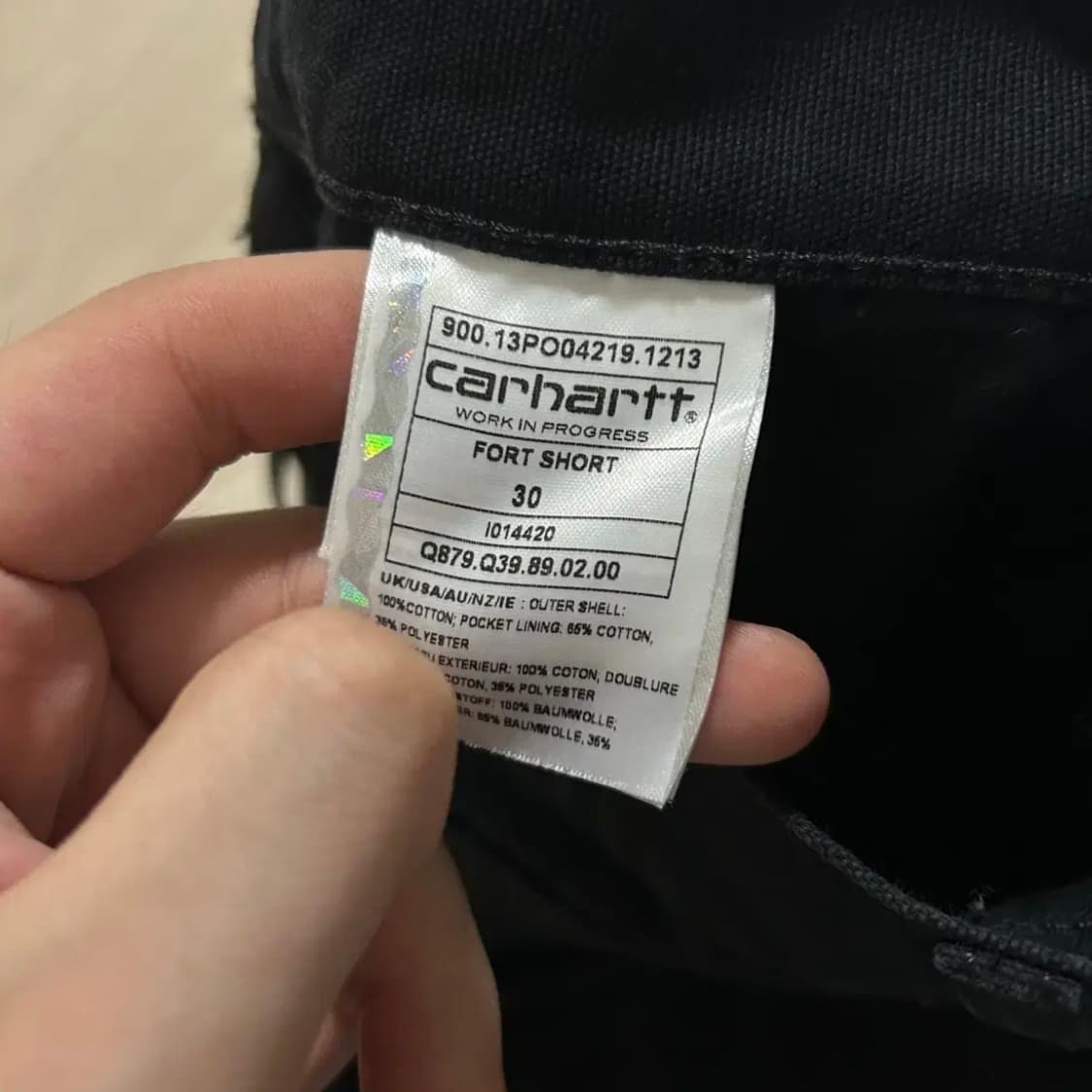 칼하트 블랙 포트 카펜터 쇼츠 반바지(30) 상품이미지3