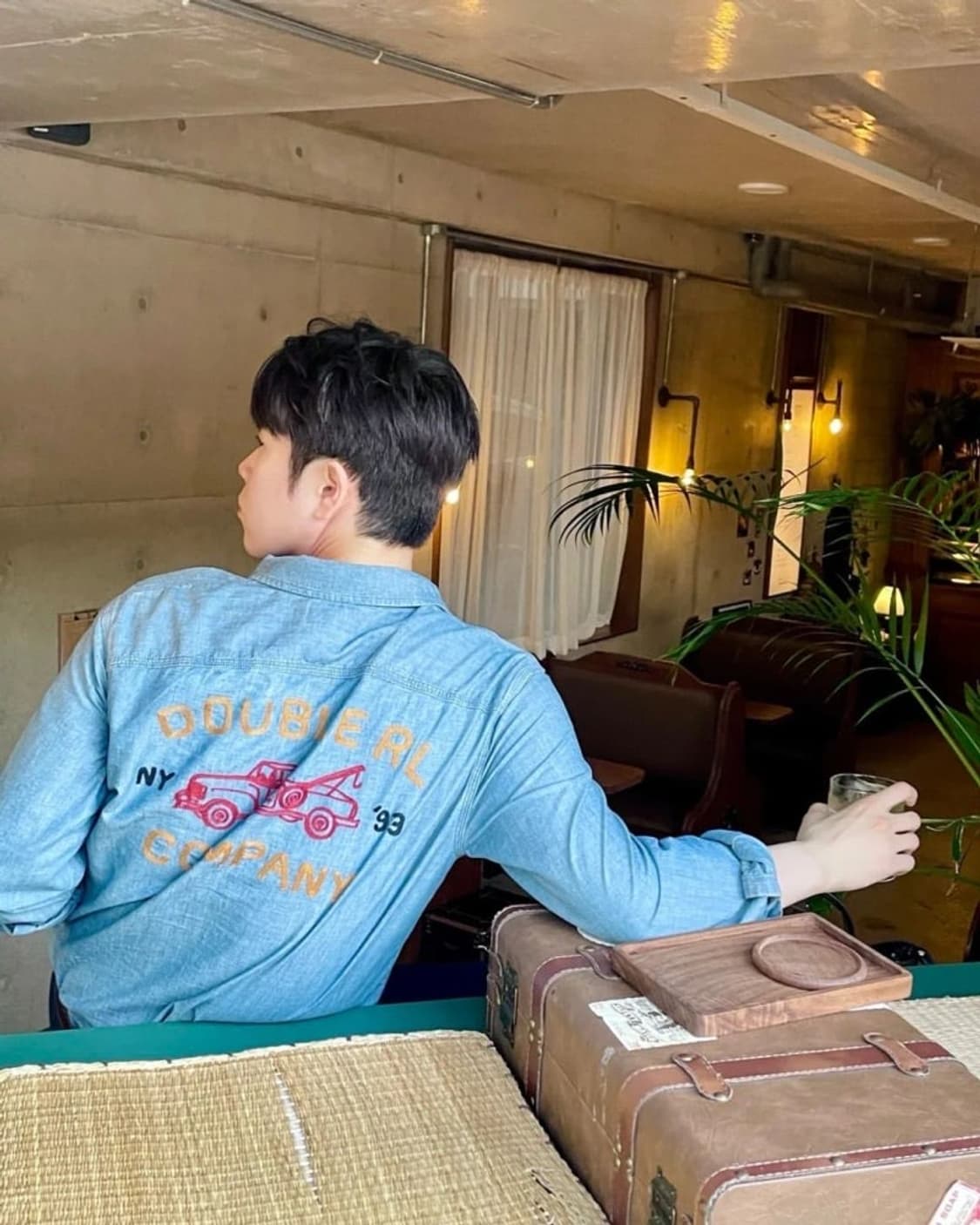 S 더블알엘 임브로이더 샴브레이 자수 셔츠 데님 프린팅 상품이미지9