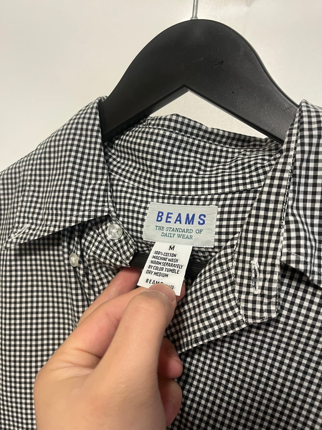 90s BEAMS 올드 빔즈 빈티지 뉴스보이 룩 반팔 체크 빅 셔츠 남방 상품이미지3