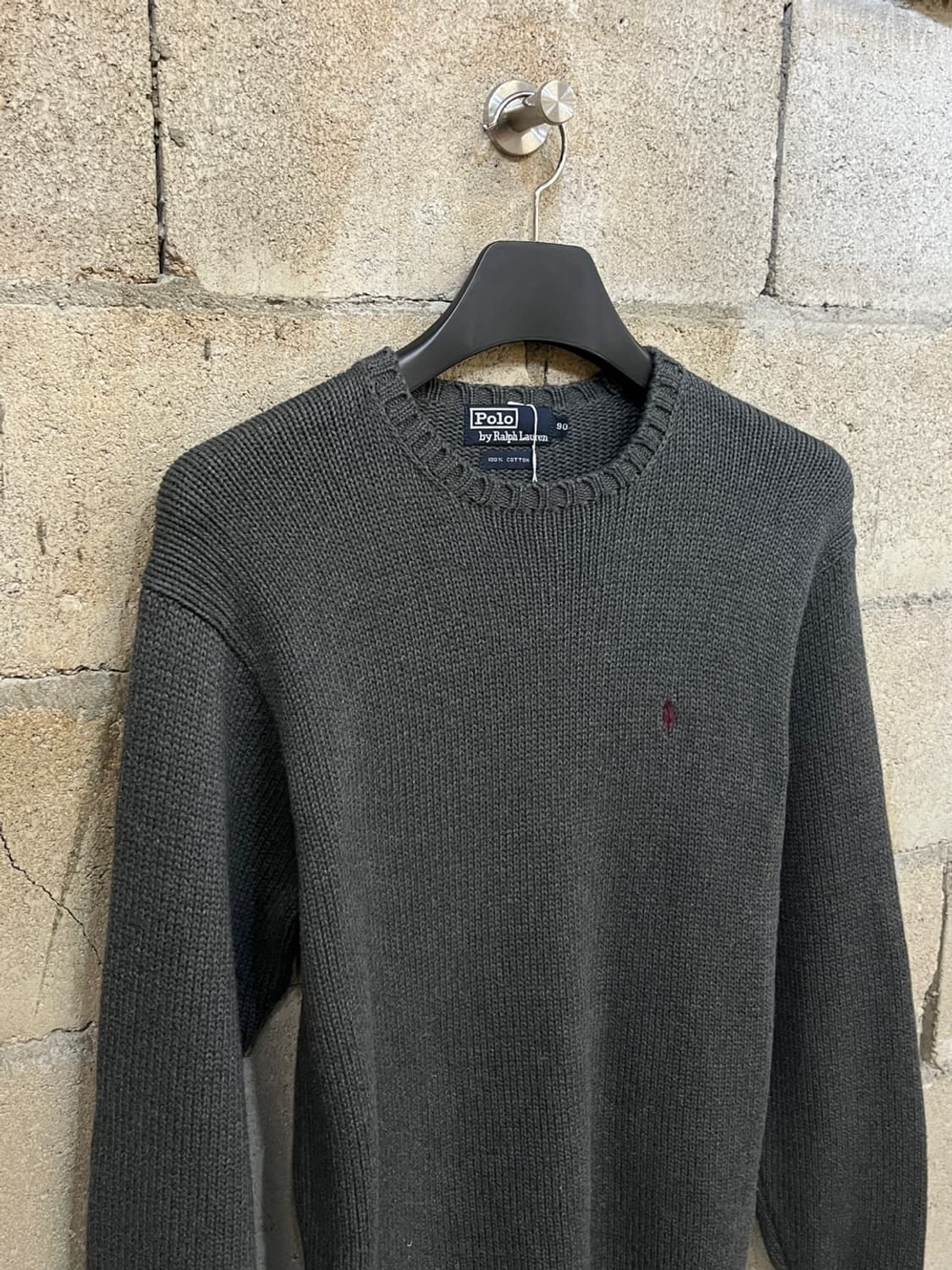 90s 폴로 랄프로렌 차콜 코튼 니트  상품이미지2
