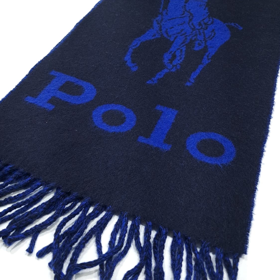 MX606 폴로 00s 이태리판 울 양면 빅포니 네이비 머플러 목도리 상품이미지7