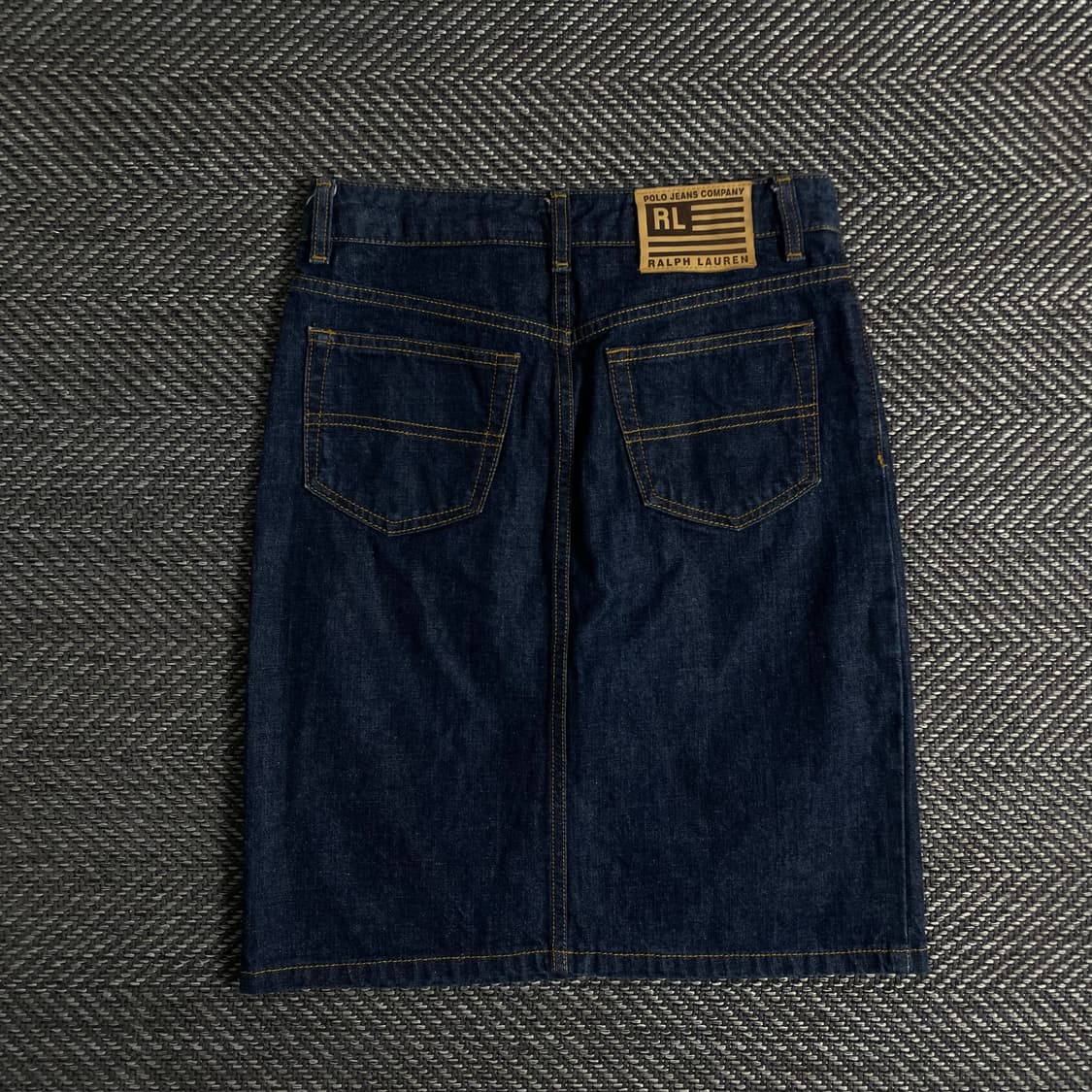 폴로 랄프로렌 레더 패치 로고 데님 스커트o 3119 상품이미지3