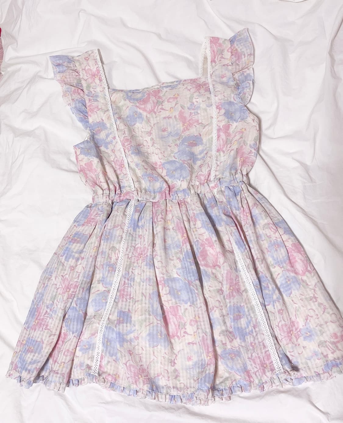 리즈리사 미니 원피스 민소매 블라우스 레이스 꽃무늬 플라워 히메갸루 로걀 상품이미지5