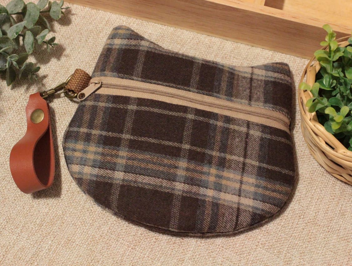 핸드메이드 스트랩 고양이 파우치 상품이미지1