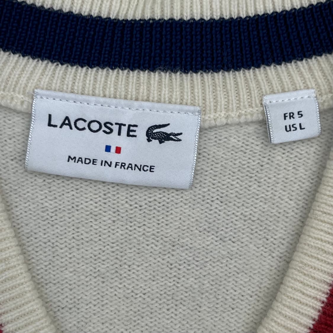 라코스테 남성 울 v넥 니트 (100)made in france 상품이미지3