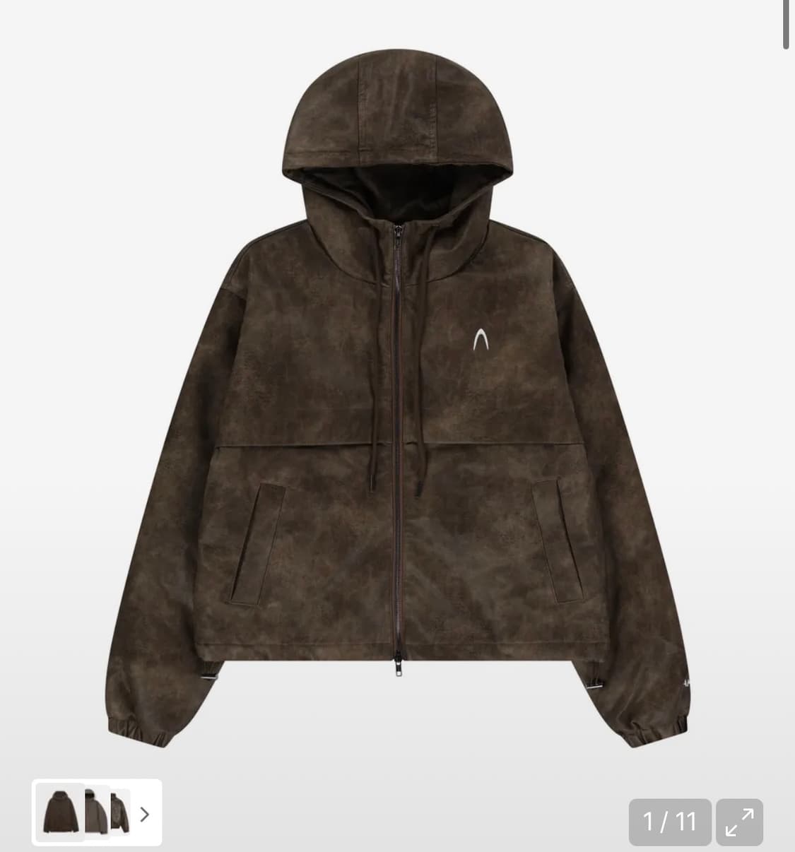 아캄 Leather Puffer Jacket (Brown) 상품이미지1