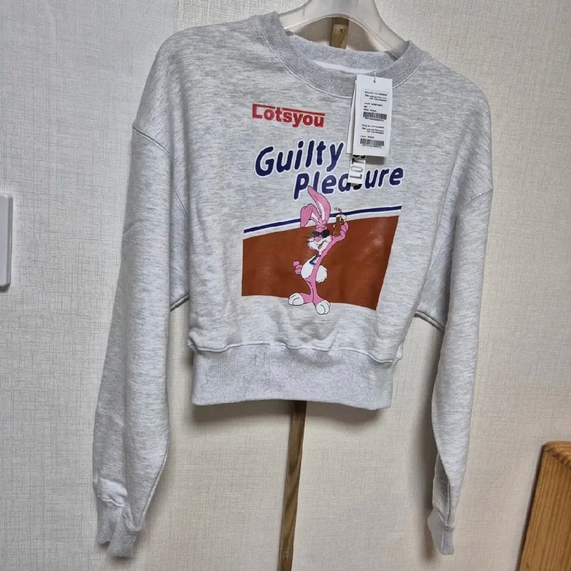 10만구입 새상품 크롭 맨투맨 유행 꾸안꾸패션 상품이미지5