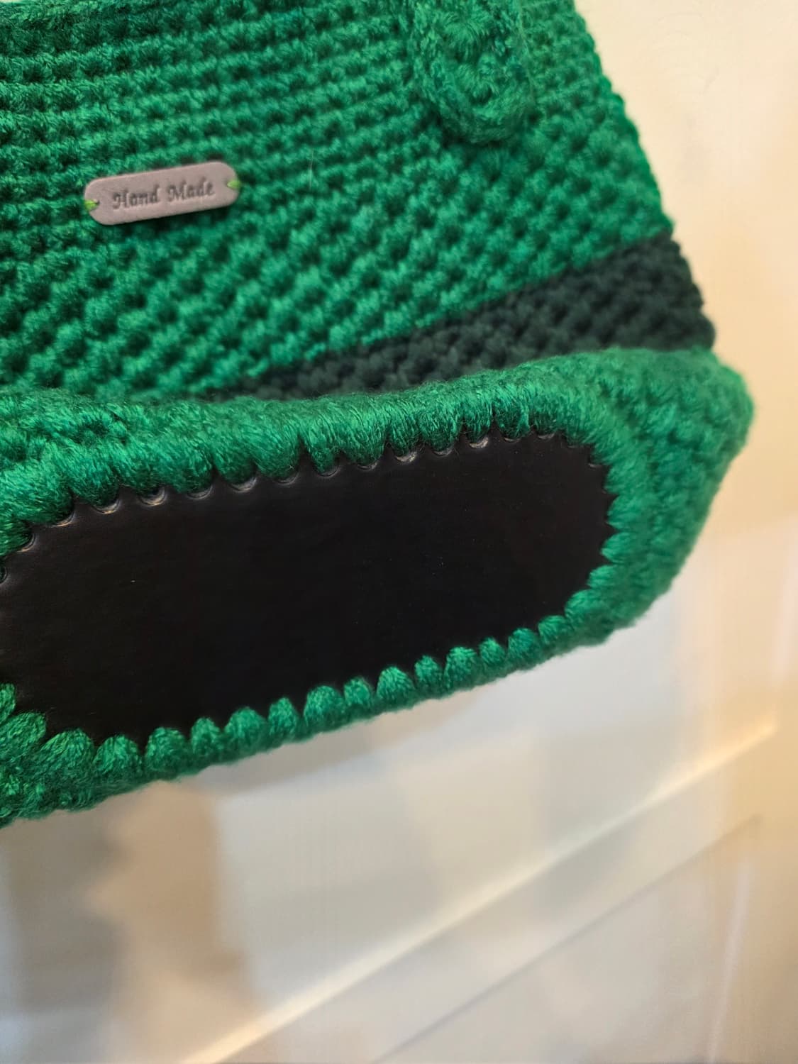 핸드메이드 니트 가방 그린 숄더 상품이미지6