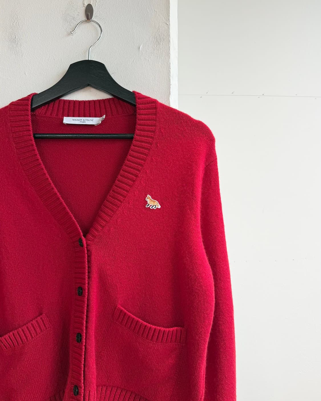 메종 키츠네 레드 베이비 폭스 패치 가디건  상품이미지5