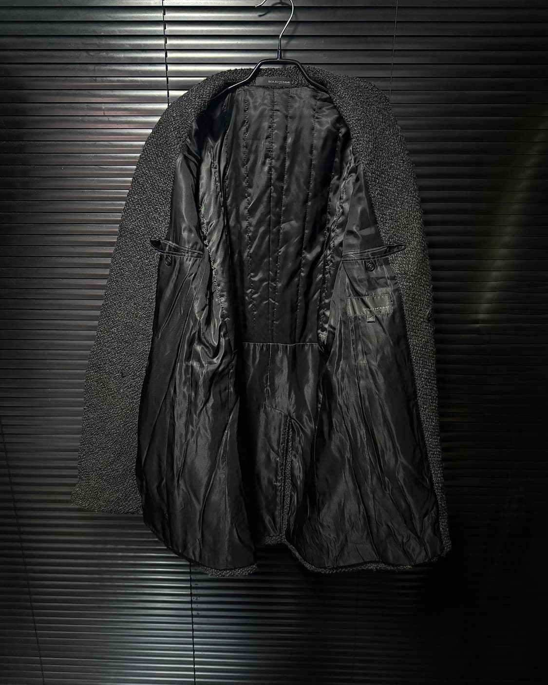 솔리드옴므 우영미 울 혼방 트위드 더블 코트 차콜 블랙 검정 48 100 상품이미지7