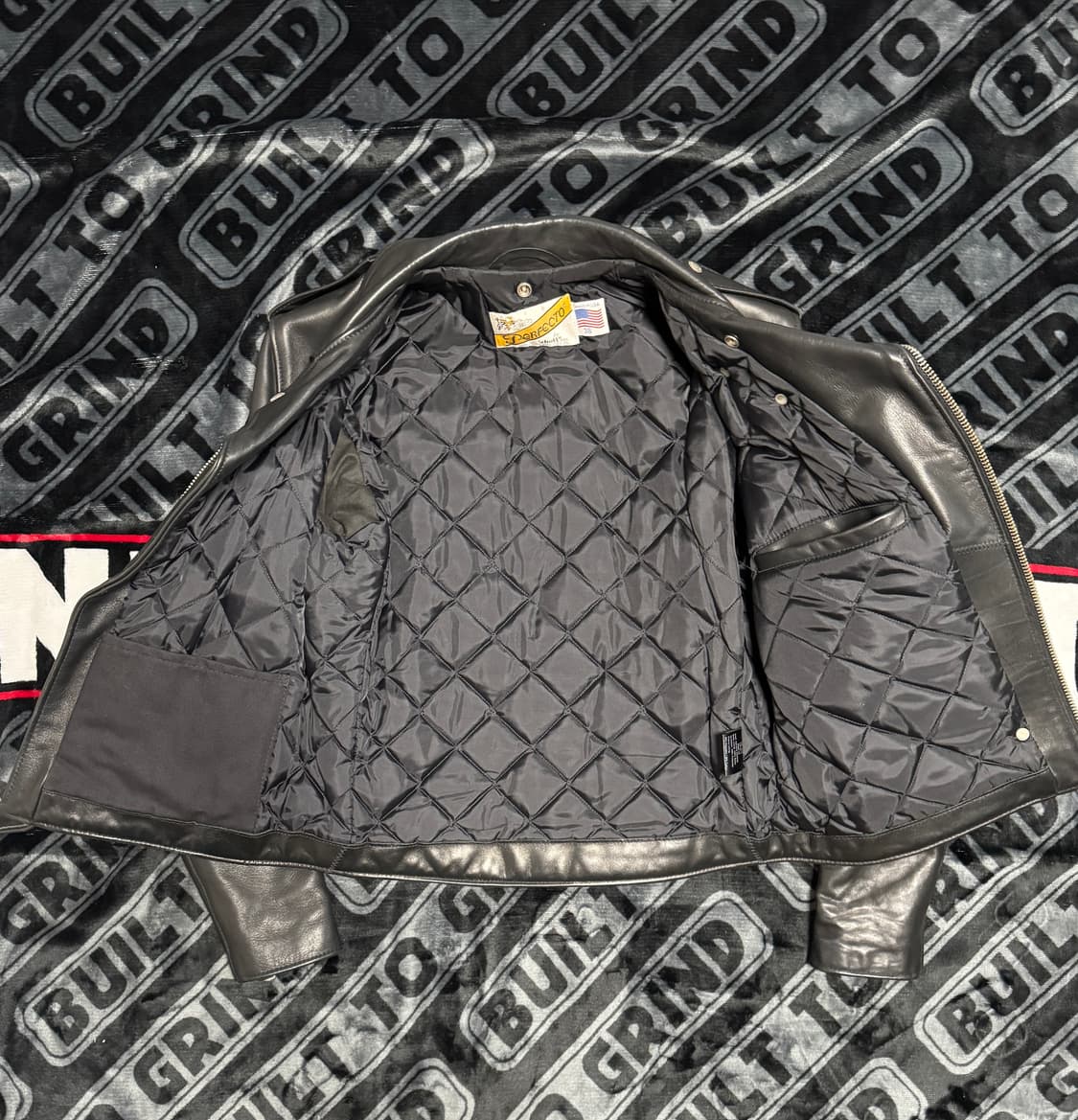 쇼트 클래식 퍼펙토 레더 모터사이클 자켓 118 블랙 상품이미지3