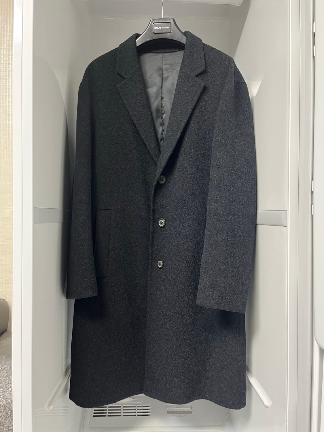 솔리드옴므 그레이 캐시미어 핸드메이드 코트 52사이즈 상품이미지1