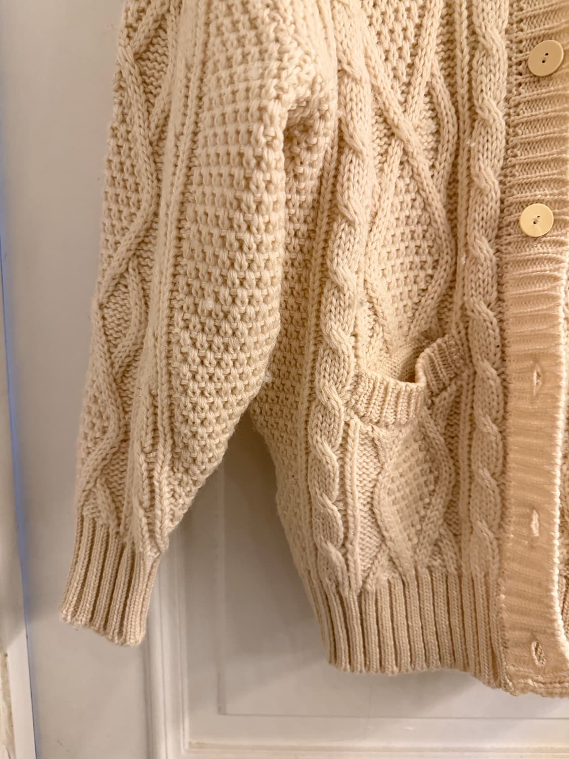 빈티지 울100 케이블 니트 가디건 상품이미지4