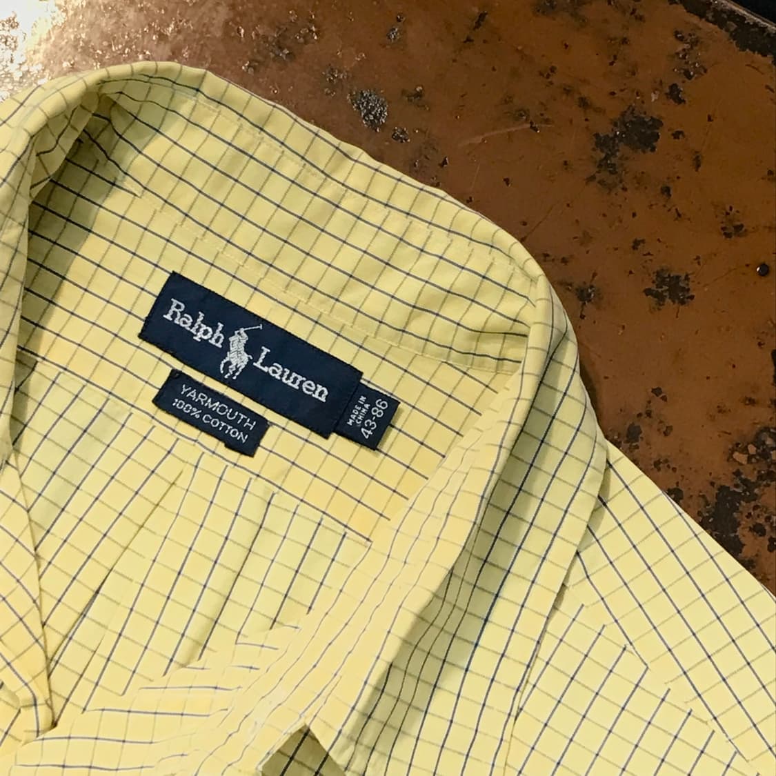 폴로랄프로렌 라이트 옐로 체크 셔츠 남성 115 빅사이즈 상품이미지4