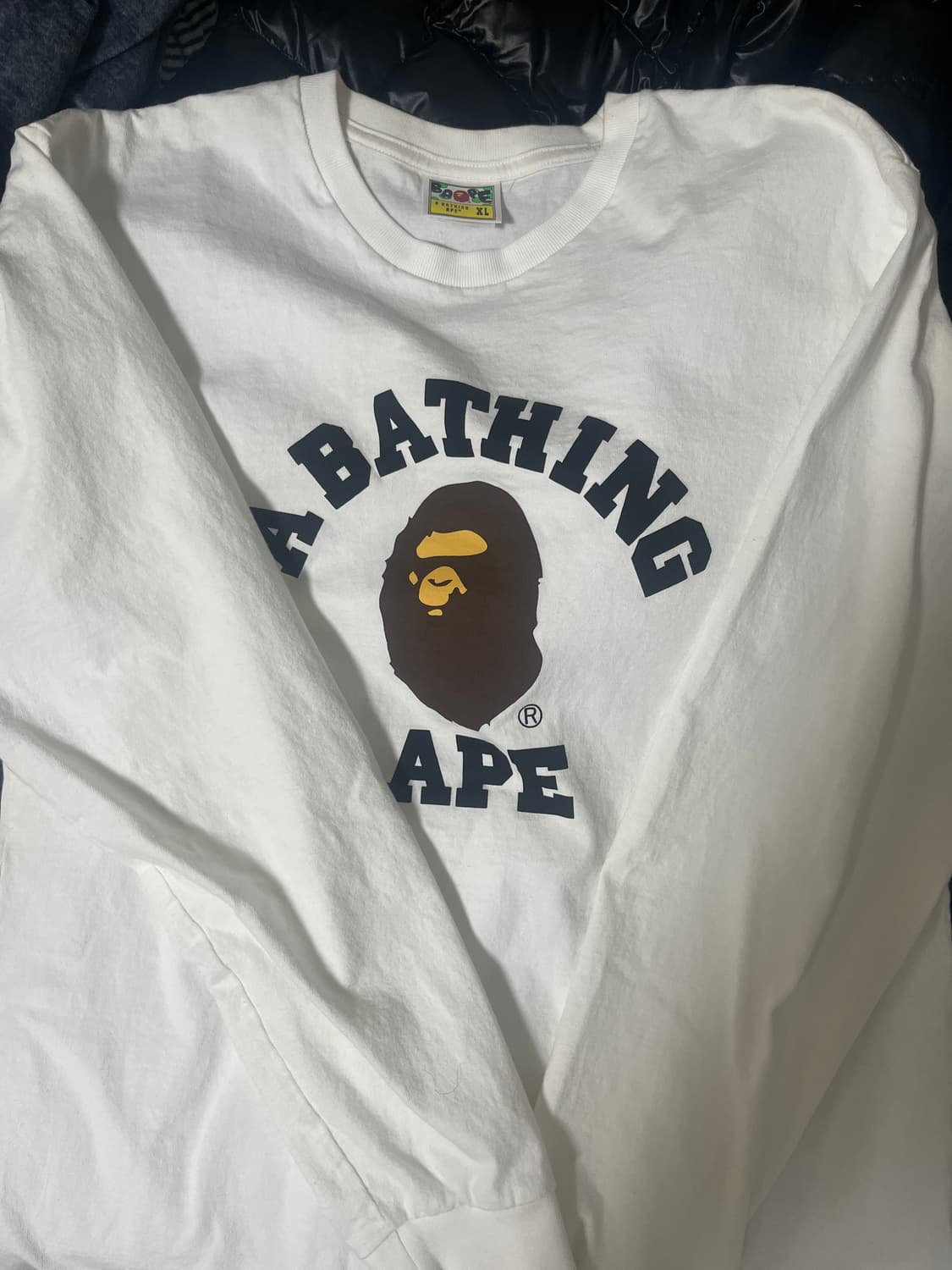 베이프 컬러지 롱슬리브 티셔츠 화이트 상품이미지1