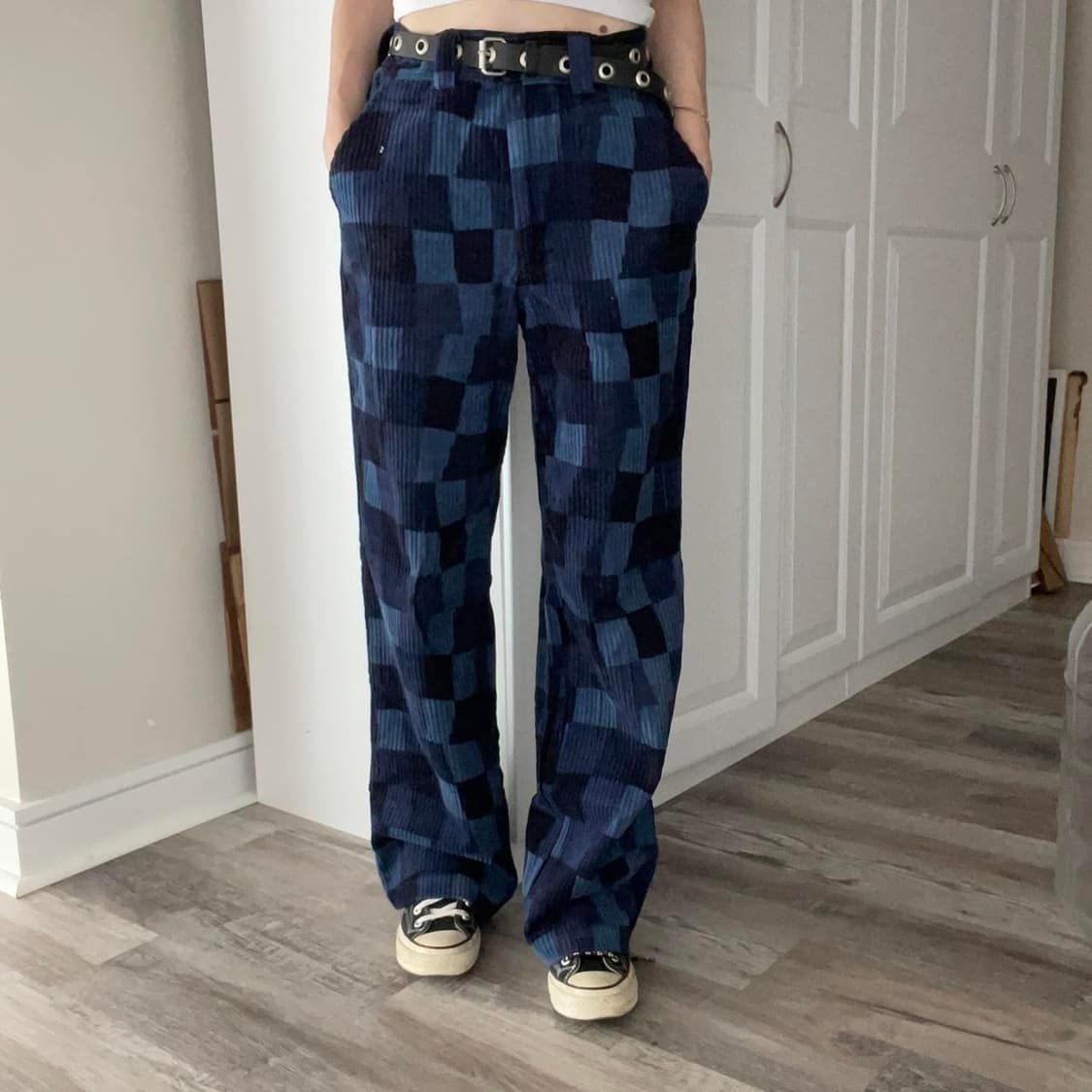 스투시 코듀로이 체커보드 팬츠 네이비 상품이미지3