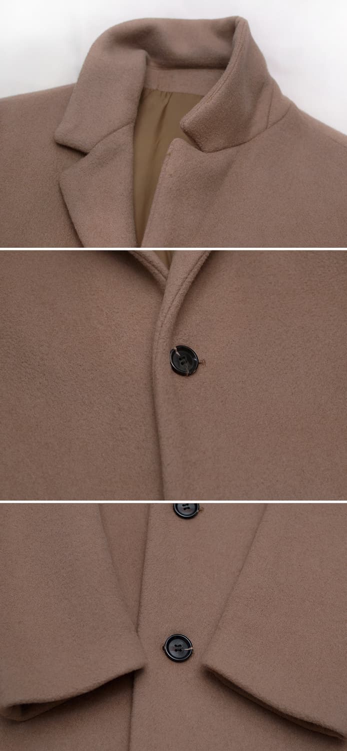 컨셉원 울캐시미어 허니 브라운 클래식 싱글 롱코트 (M / 95-100) 상품이미지9