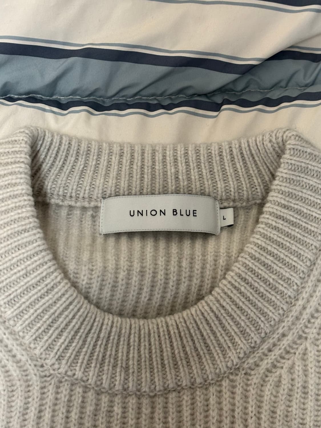 유니온블루 프리미어 크루 울 니트 크림 L 상품이미지3