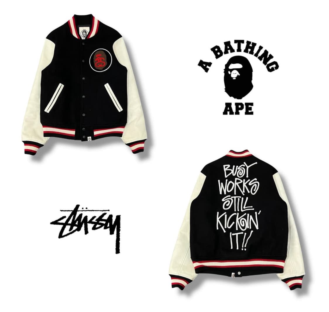 13FW 스투시x베이프 stussy bape 울 바시티 자켓 상품이미지1