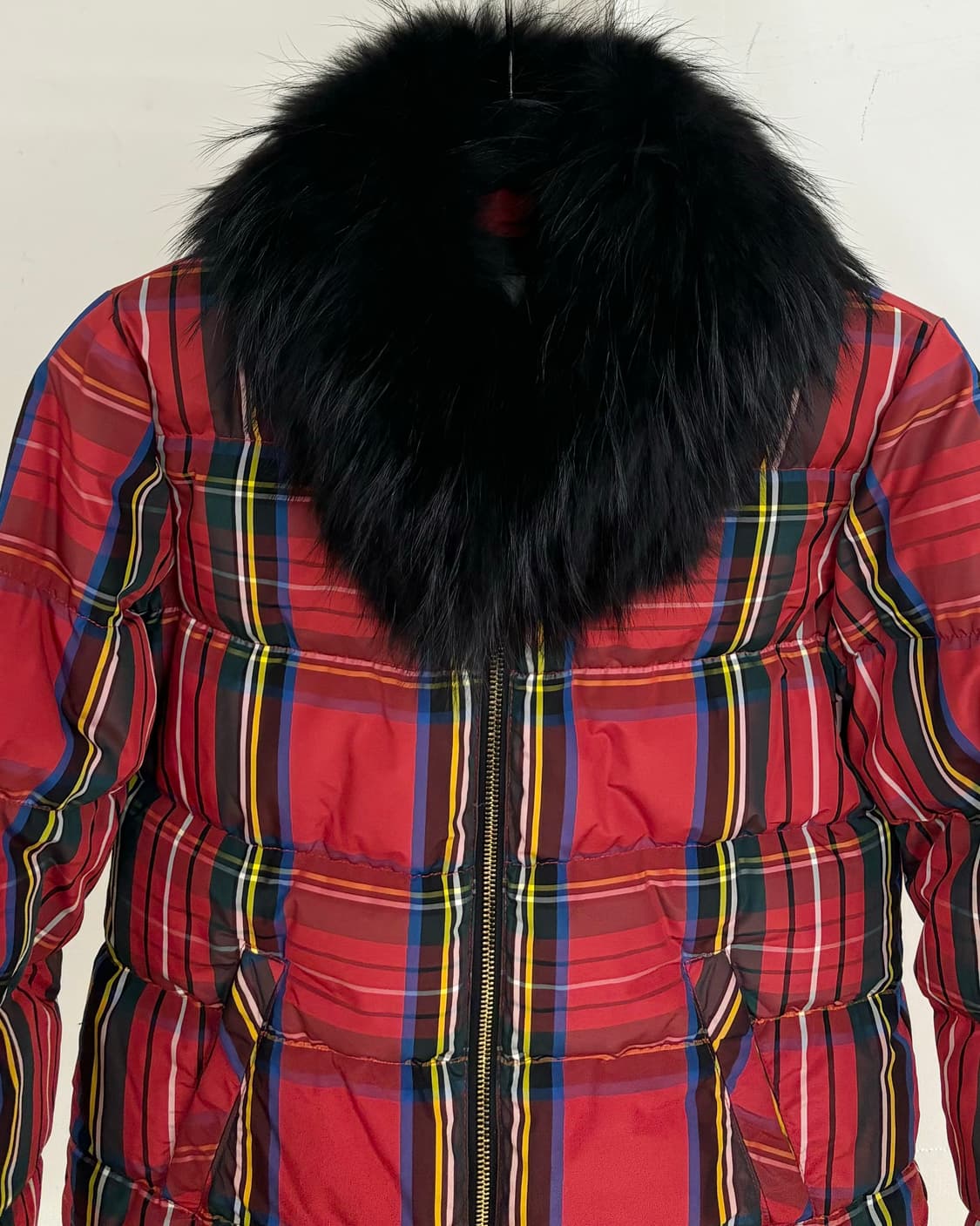 모스키노 레드 체크 패턴 푸퍼 재킷 상품이미지2