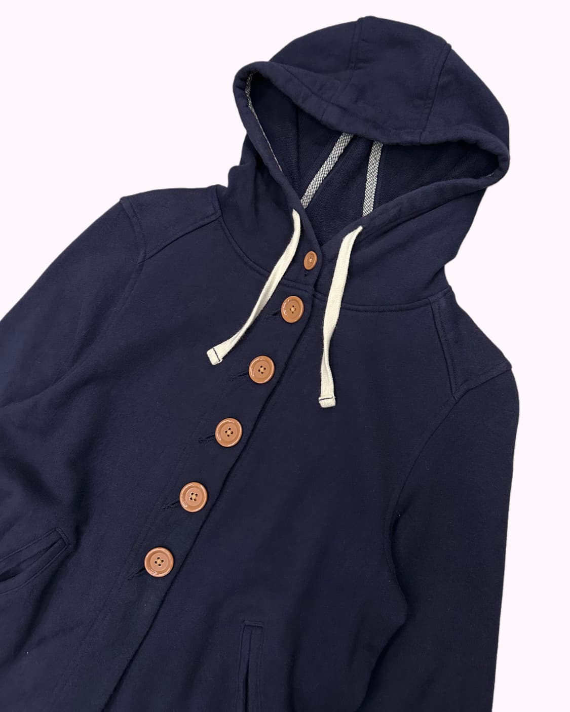 navy button sweat hood jacket 상품이미지2