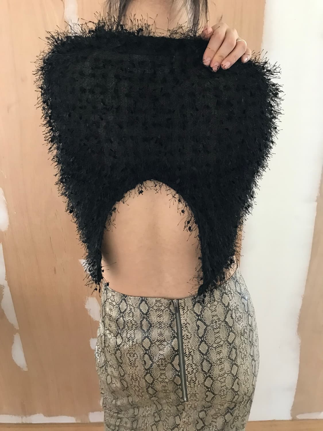 vintage black slit top 상품이미지4