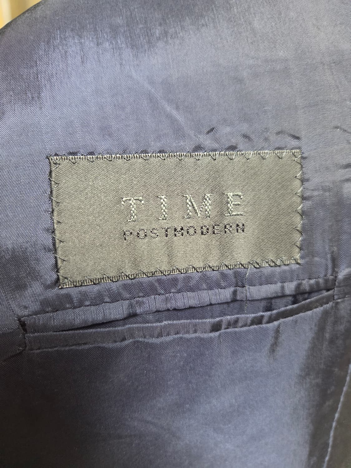 타임옴므 네이비 수트 세트 100 사이즈 (이태리 까노니꼬 울 100%) 상품이미지3