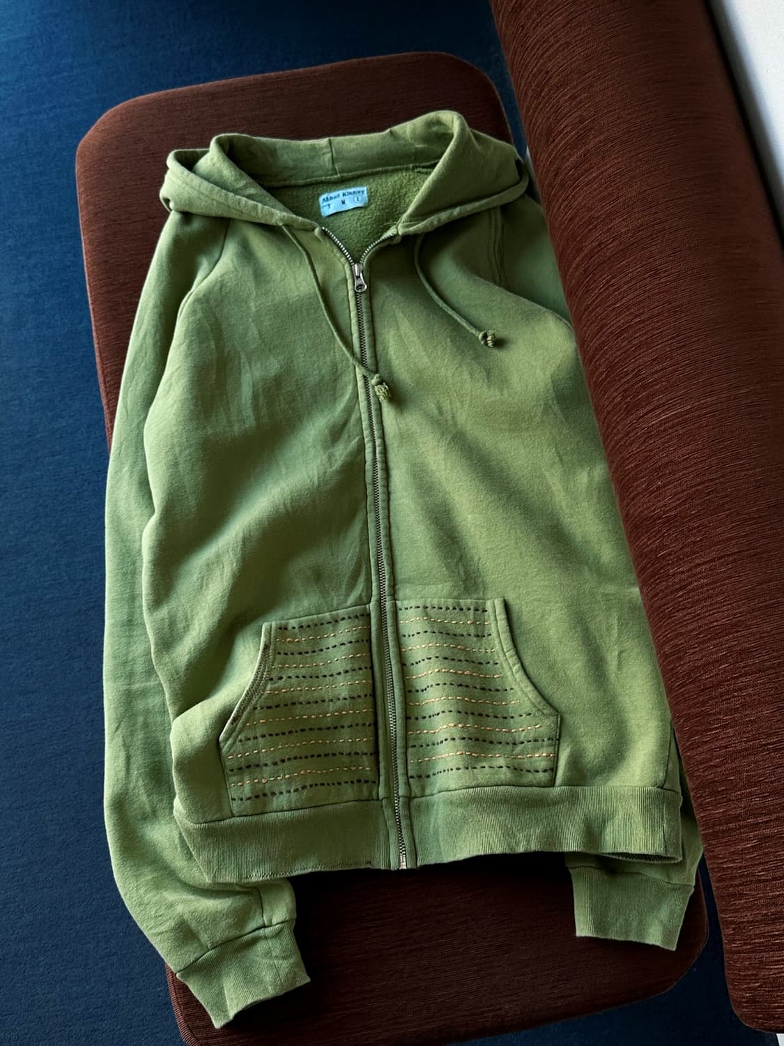 Stitch design sweat hood zip parka 상품이미지4