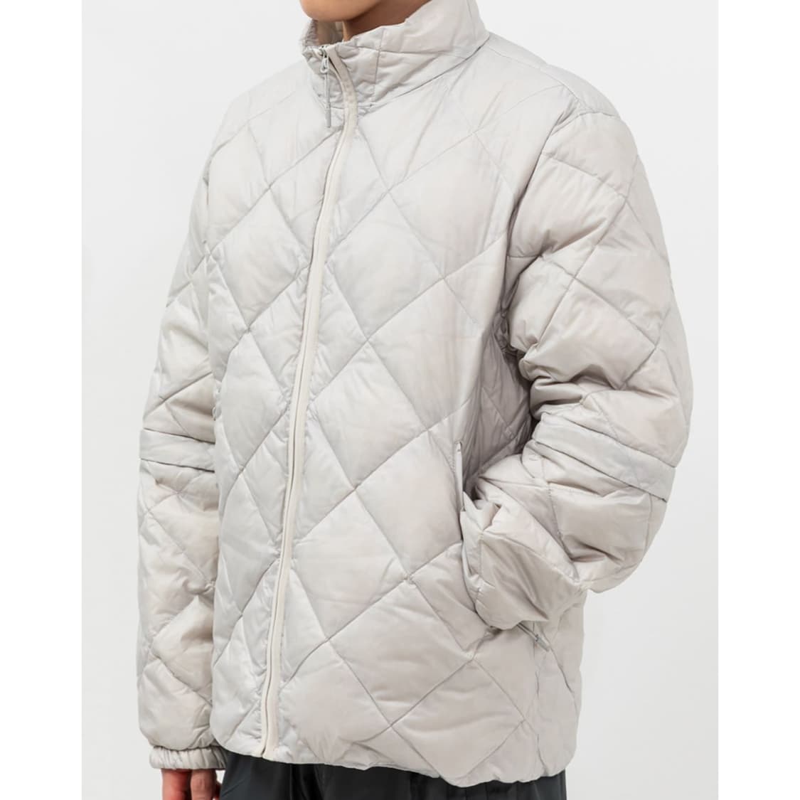 [L] 하이킹패트롤 경량 패딩 라이트그레이 라이트다운 디테처블 자켓 상품이미지7