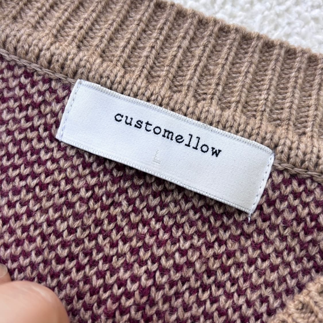 L 커스텀멜로우 패턴 니트 조끼 0312E 상품이미지3