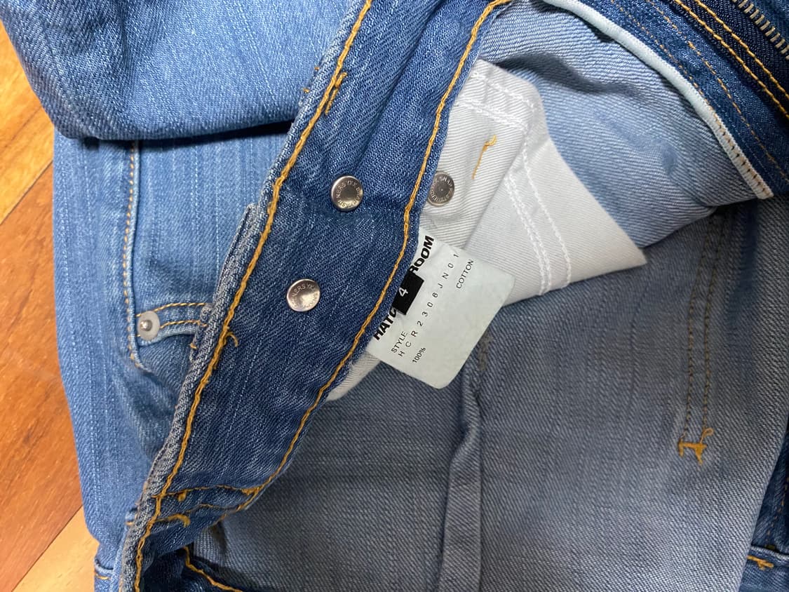 [4] 해칭룸 와이드 진 빈티지 워시드 블루 상품이미지5