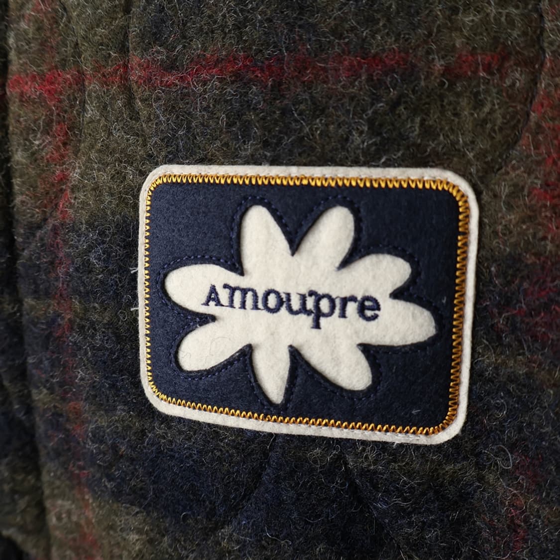 100/아모프레 울 혼방 퀼팅 체크 자켓 상품이미지4