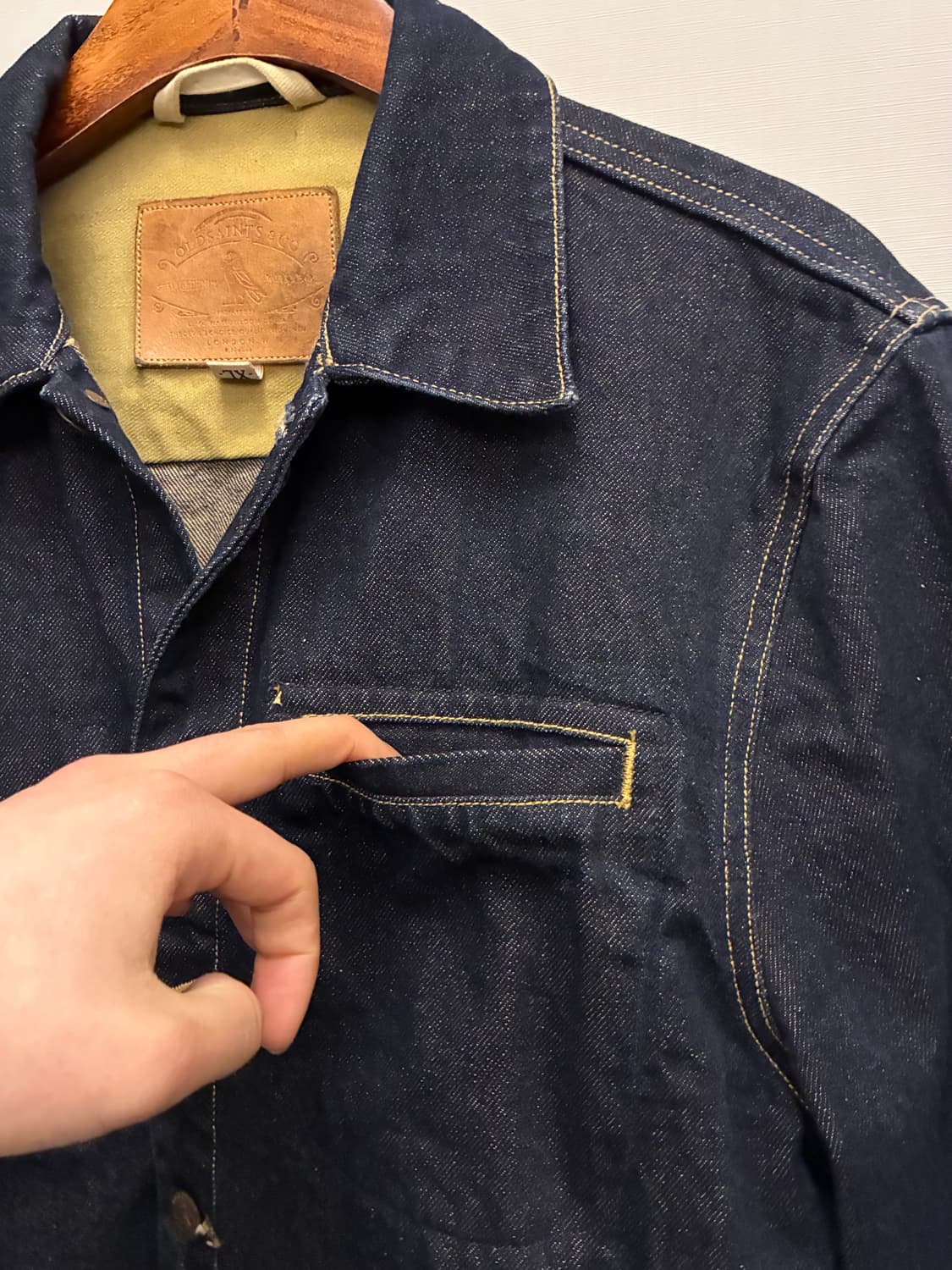 (L~XL)올세인츠 인디고 데님 트러커자켓 초어자켓 올드세인츠 상품이미지5