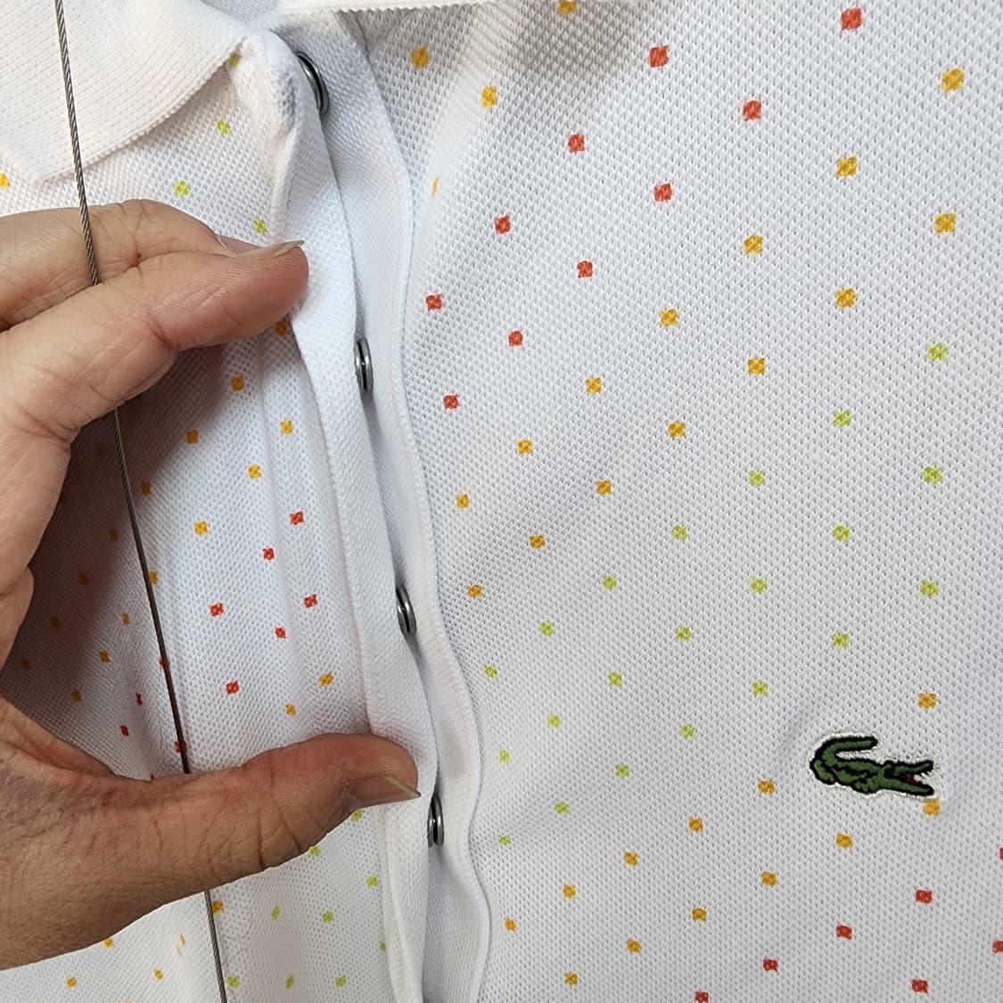 라코스테 화이트 도트 반팔 원피스 상품이미지6