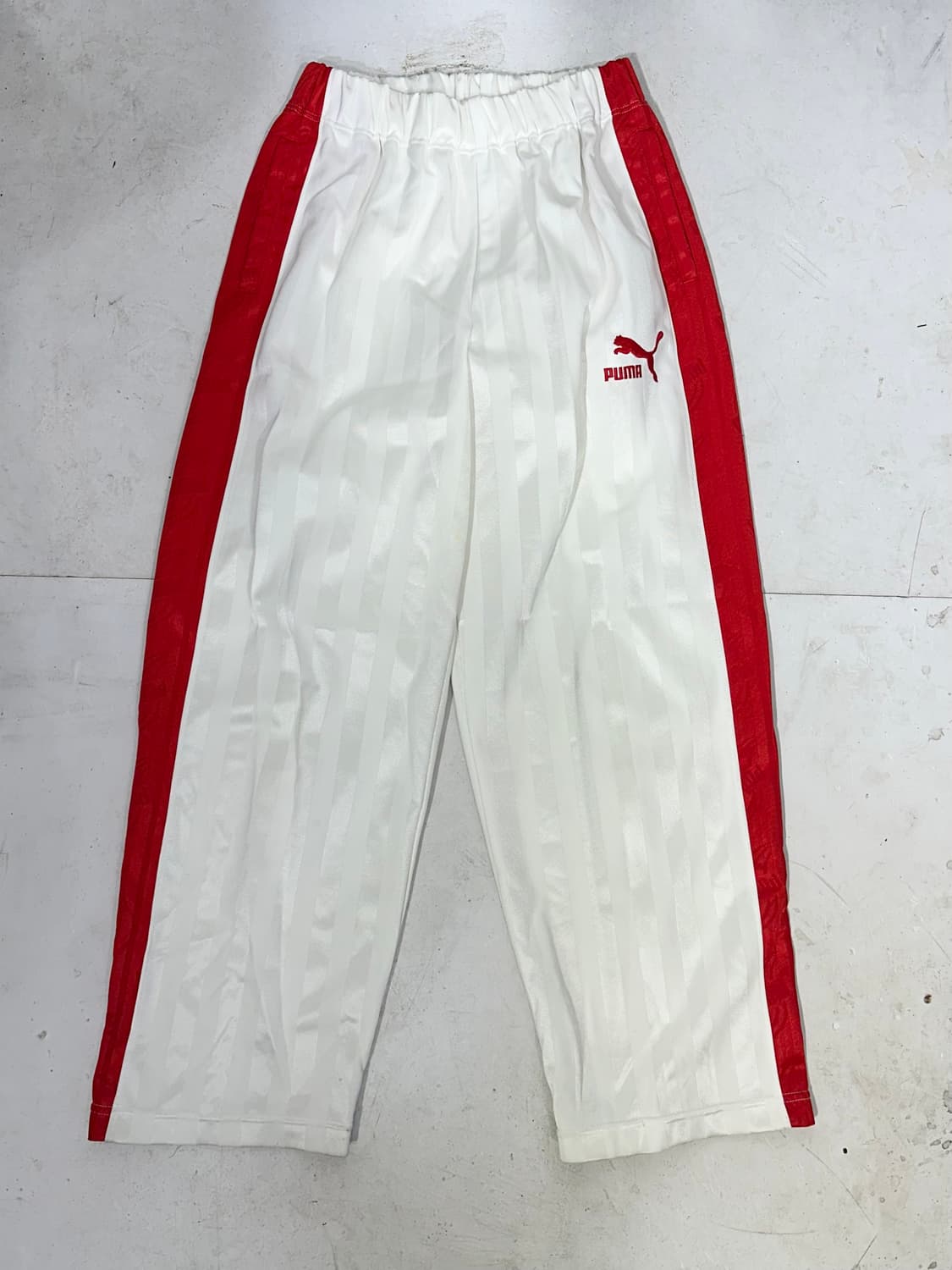 푸마 화이트 와이드 힙합 댄스 바지 추리닝 바지 트레이닝 팬츠 S 상품이미지4
