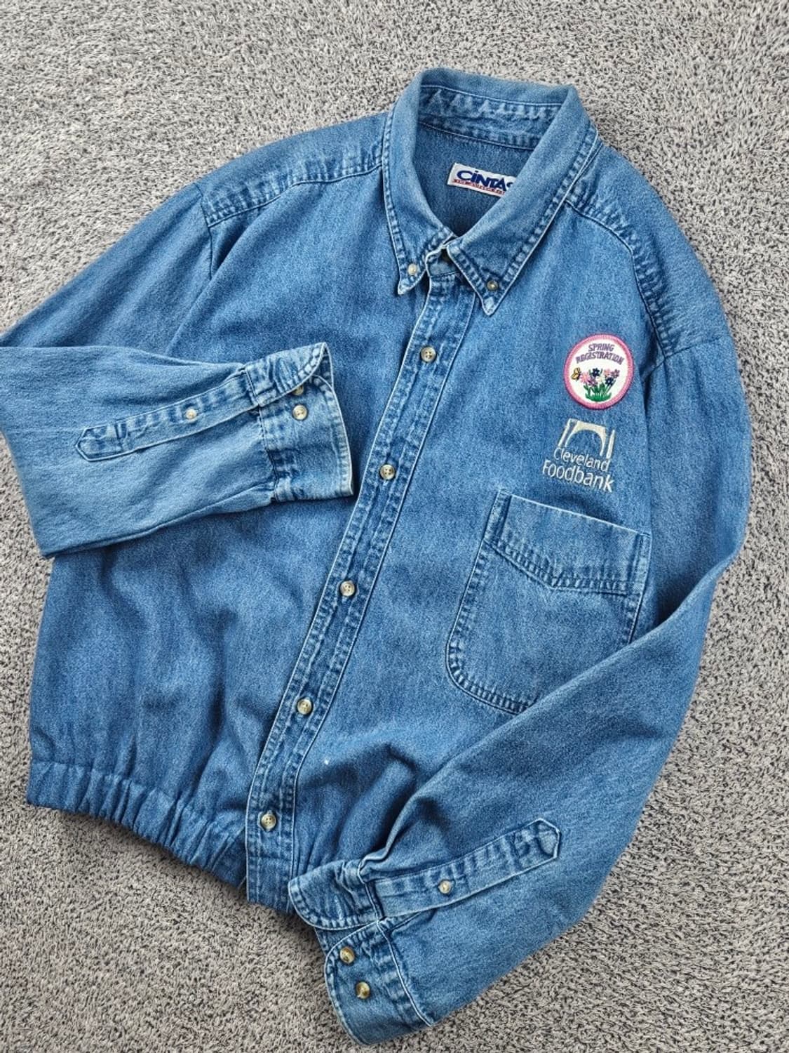 CINTAS 크롭 밴딩 커스텀 데님 셔츠 ( XL ) / 11636 상품이미지6