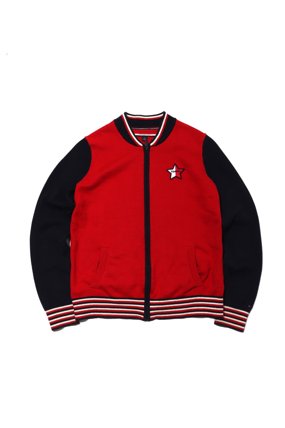 TOMMY HILFIGER  스타 로고 배색 니트 집업  women S 상품이미지1