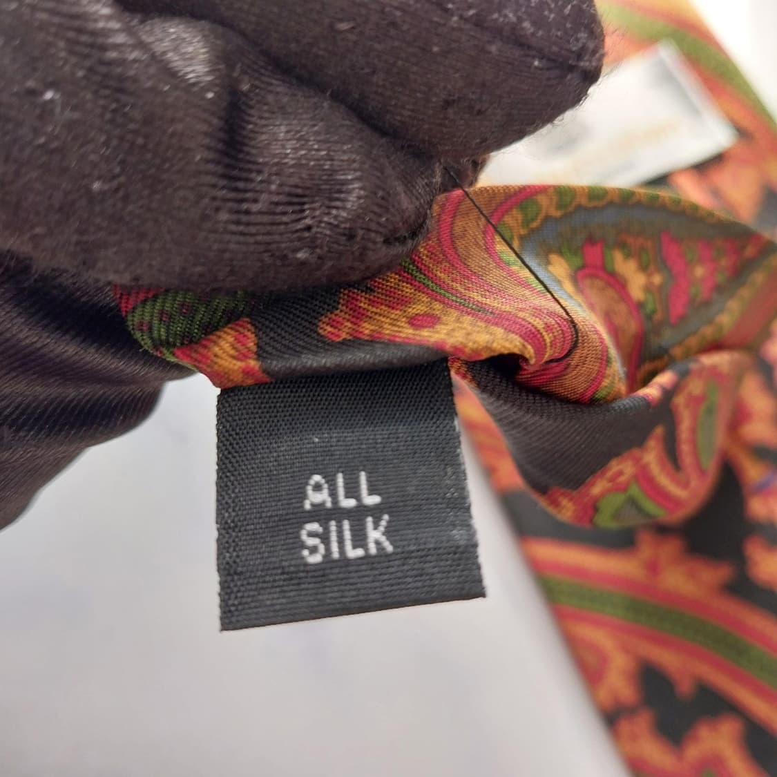 아쿠아스큐텀 실크 블랙 페이즐리 넥타이 9.5cm A+등급 K1521
 상품이미지10