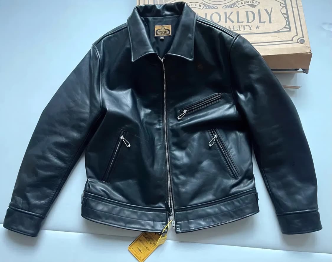 VELUOKLDLY 말가죽 홀스하이드 가죽 레더 자켓 4xl 중홀랜드 상품이미지1