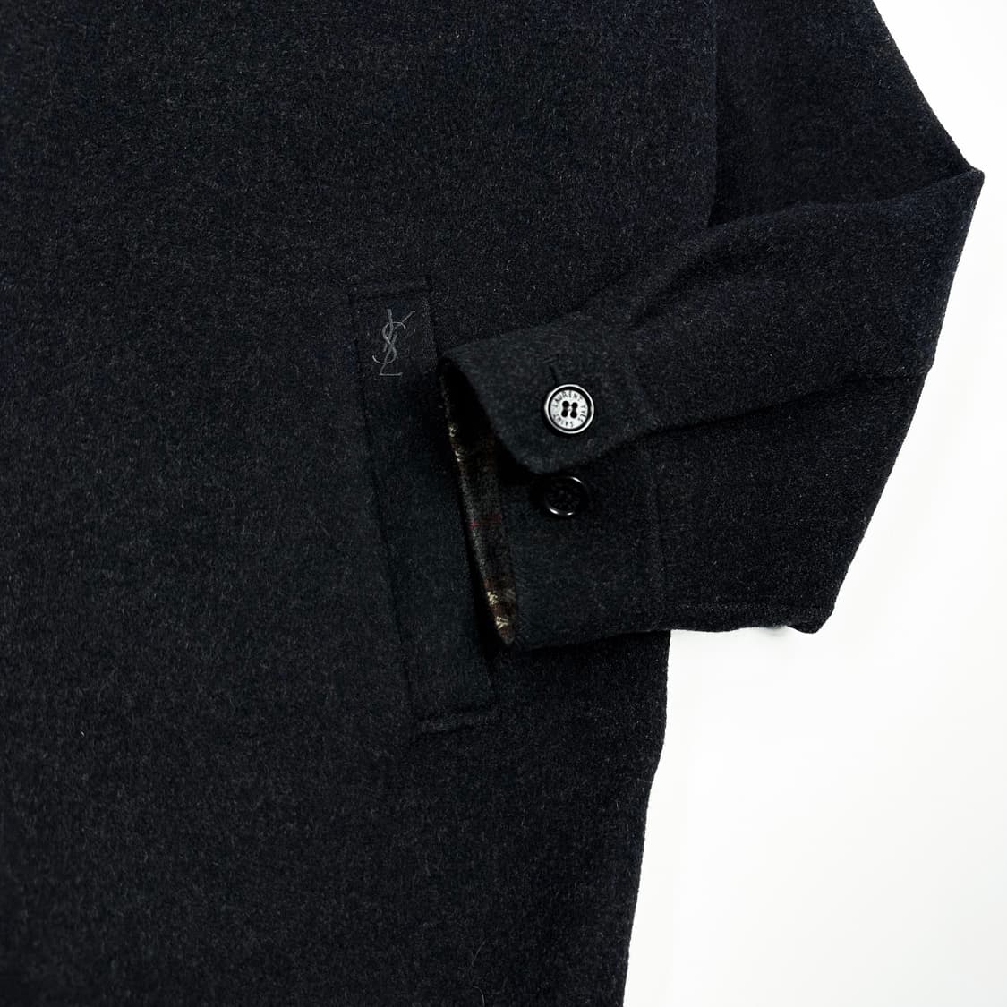 (내피x) 90s YSL 입생로랑 올드 아카이브 하프 울 코트 L 상품이미지4